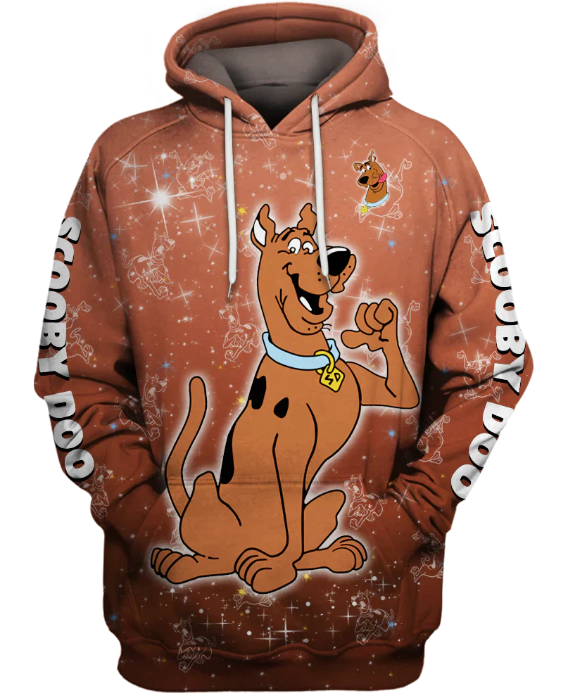 Scooby Doo Hoodie ScoobyDoo Character Pattern Hoodie Brown Unisex