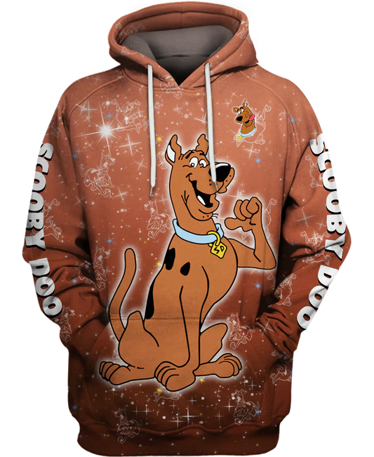 Scooby Doo Hoodie ScoobyDoo Character Pattern Hoodie Brown Unisex