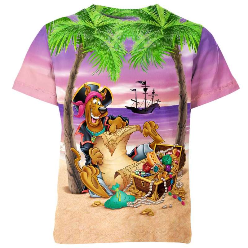 Scooby Doo T-shirt Captain Scooby Doo Finds Treasure T-shirt Colorful Unisex