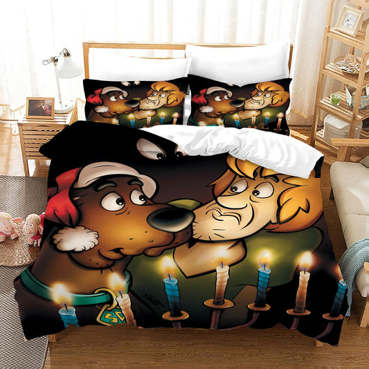Scooby Doo Bedding Set Scooby Doo And Shaggy Celebrate Birthday Duvet Covers Colorful Unique Gift