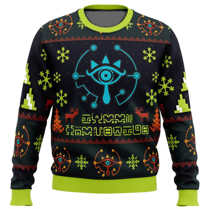 The Legend Of Zelda Sweatshirt Sheikah Graphic Christmas Pattern Sweatshirt Black Green Unisex