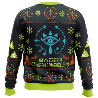 The Legend Of Zelda Sweatshirt Sheikah Graphic Christmas Pattern Sweatshirt Black Green Unisex