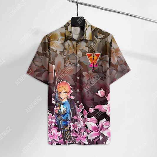 Unifinz Legend Of Zelda Hawaii Shirt Flower Link Hyrule's Warrior Hawaiian Shirt Legend Of Zelda Aloha Shirt 2022