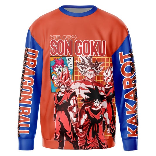 Dragon Ball Sweatshirt Son Goku Kakarot Sweatshirt Orange Blue Unisex