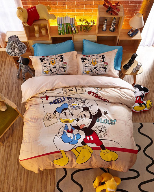 DN Bedding Set MM And Donald Duck Best Friend Duvet Covers White Unique Gift