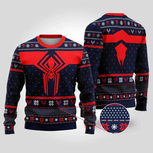 Spiderman Sweatshirt Spiderman 2099 Christmas Sweatshirt Red Dark Blue Unisex