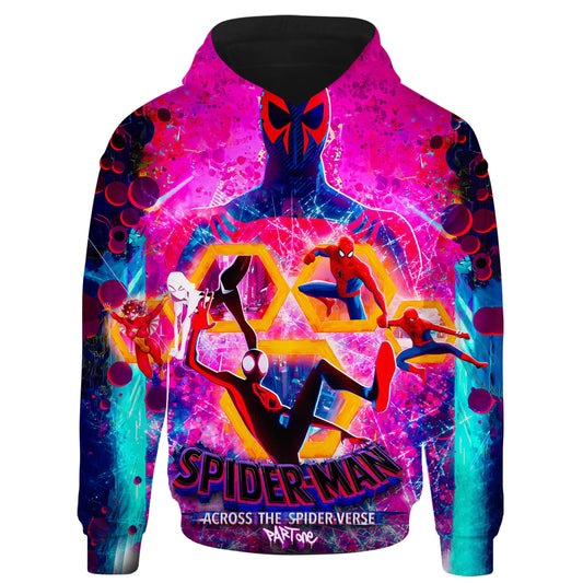 Spiderman Hoodie MV Accross The Spiderverse Characters T-shirt Colorful Unisex