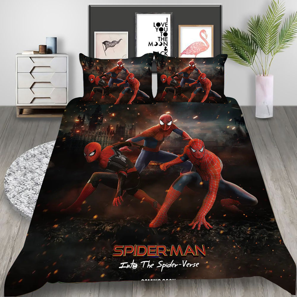 Spiderman Bedding Set MV The Three Spiderman Graphic Duvet Covers Black Unique Gift