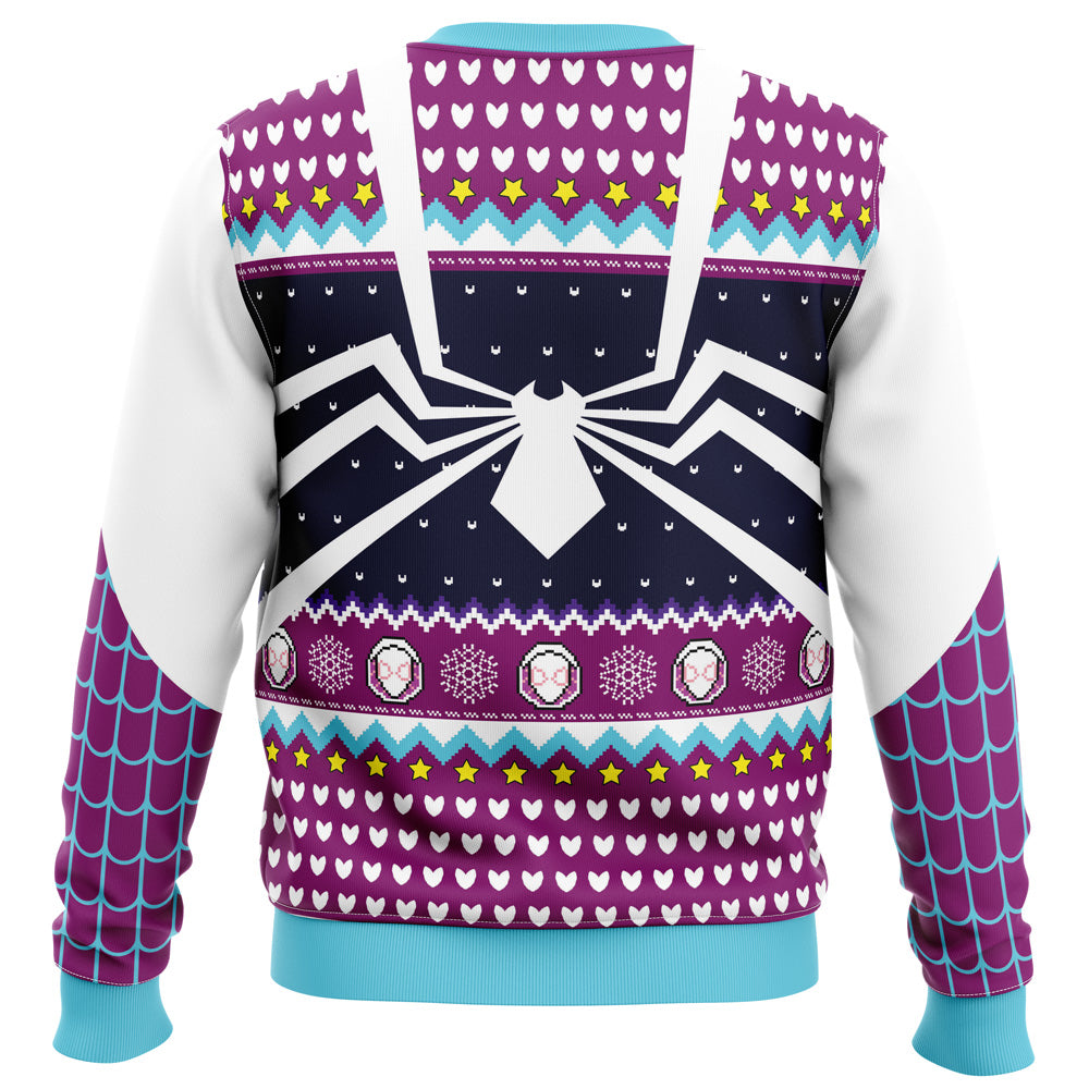 Spiderman Sweatshirt Spider Gwen Spider Verse Heart Pattern Sweatshirt Purple Unisex