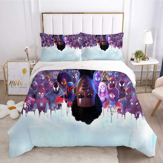 Spiderman Bedding Set MV Across The Spider Verse Duvet Covers Colorful Unique Gift