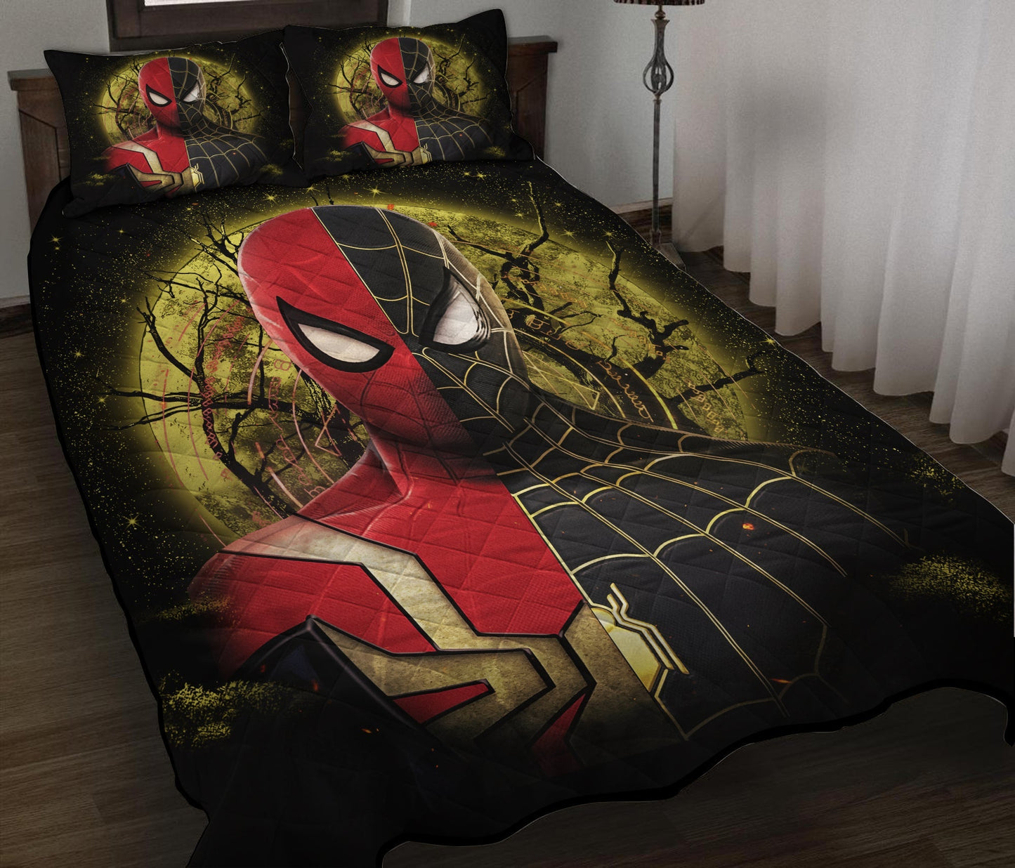 Spiderman Bedding Set MV Spiderman Black Suit No Way Home Duvet Covers Black Unique Gift