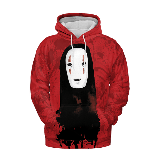 SGhibli Hoodie Spirited Away No Face Kaonashi Hoodie Red Unisex