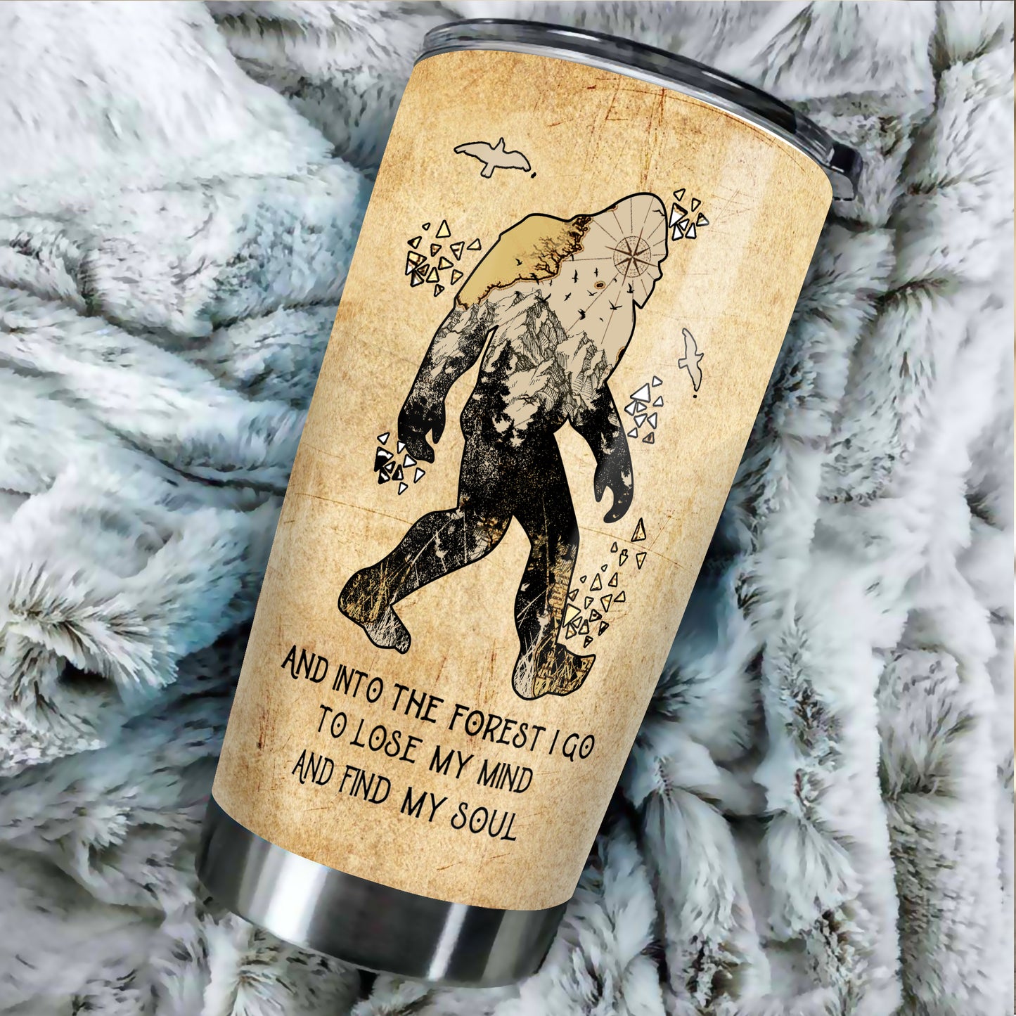 Unifinz Bigfoot Tumbler 20 oz Vintage Into The Forest Map Bigfoot Tumbler Bigfoot Tumbler Cup 2023