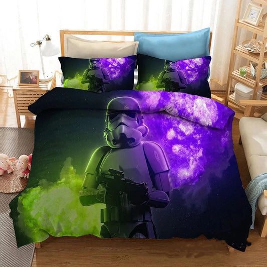 SW Bedding Set Stormtrooper In Smoke Duvet Covers Purple Green Unique Gift