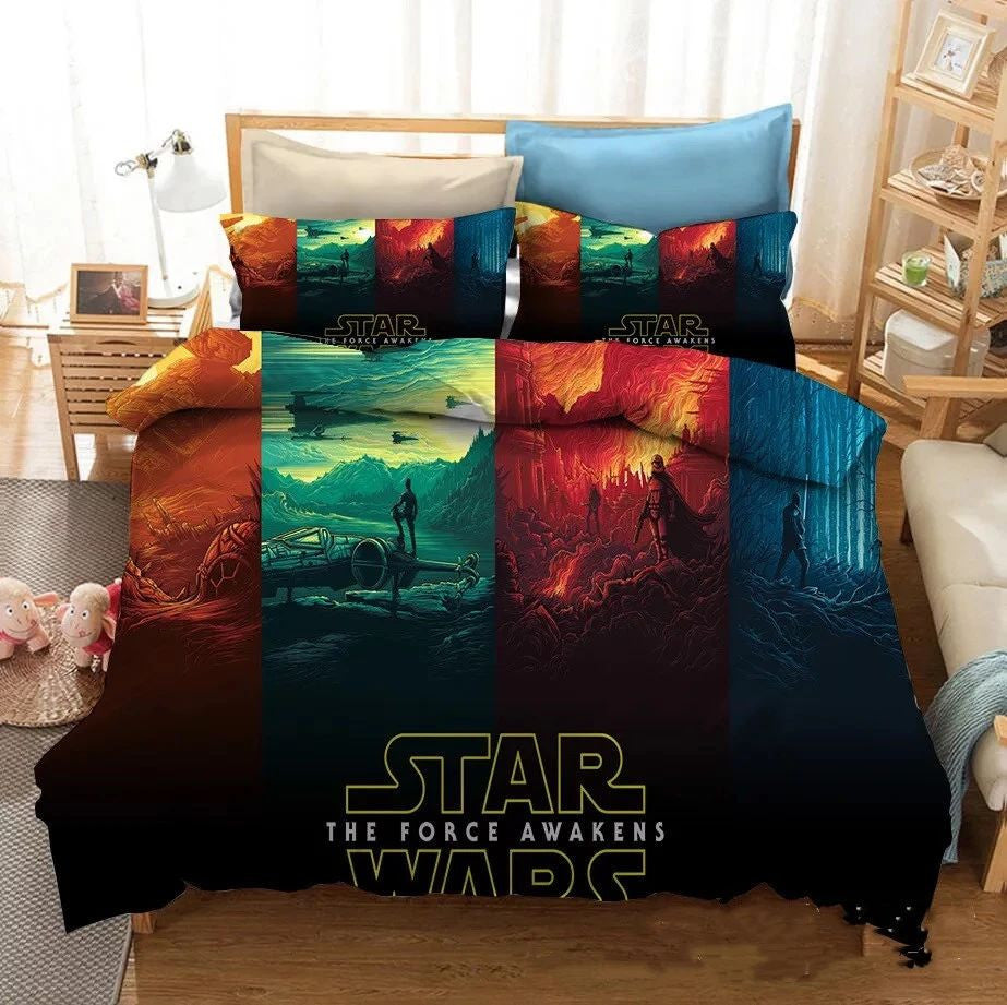 SW Bedding Set SW The Force Awakens Posters Duvet Covers Colorful Unique Gift