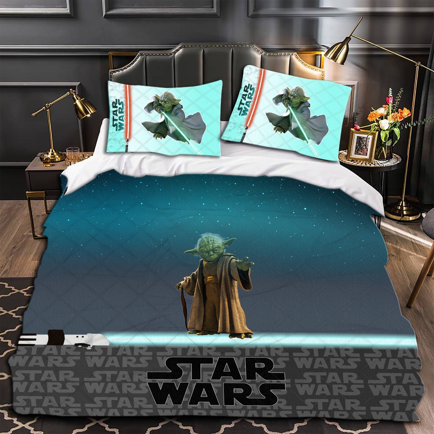 SW Bedding Set SW Yoda Night Sky Duvet Covers Blue Unique Gift