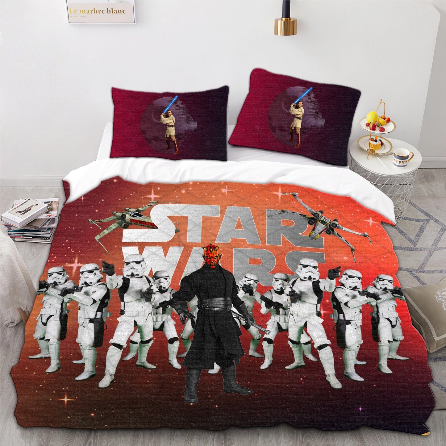 SW Bedding Set Darth Maul And Stormtrooper Duvet Covers Red Unique Gift