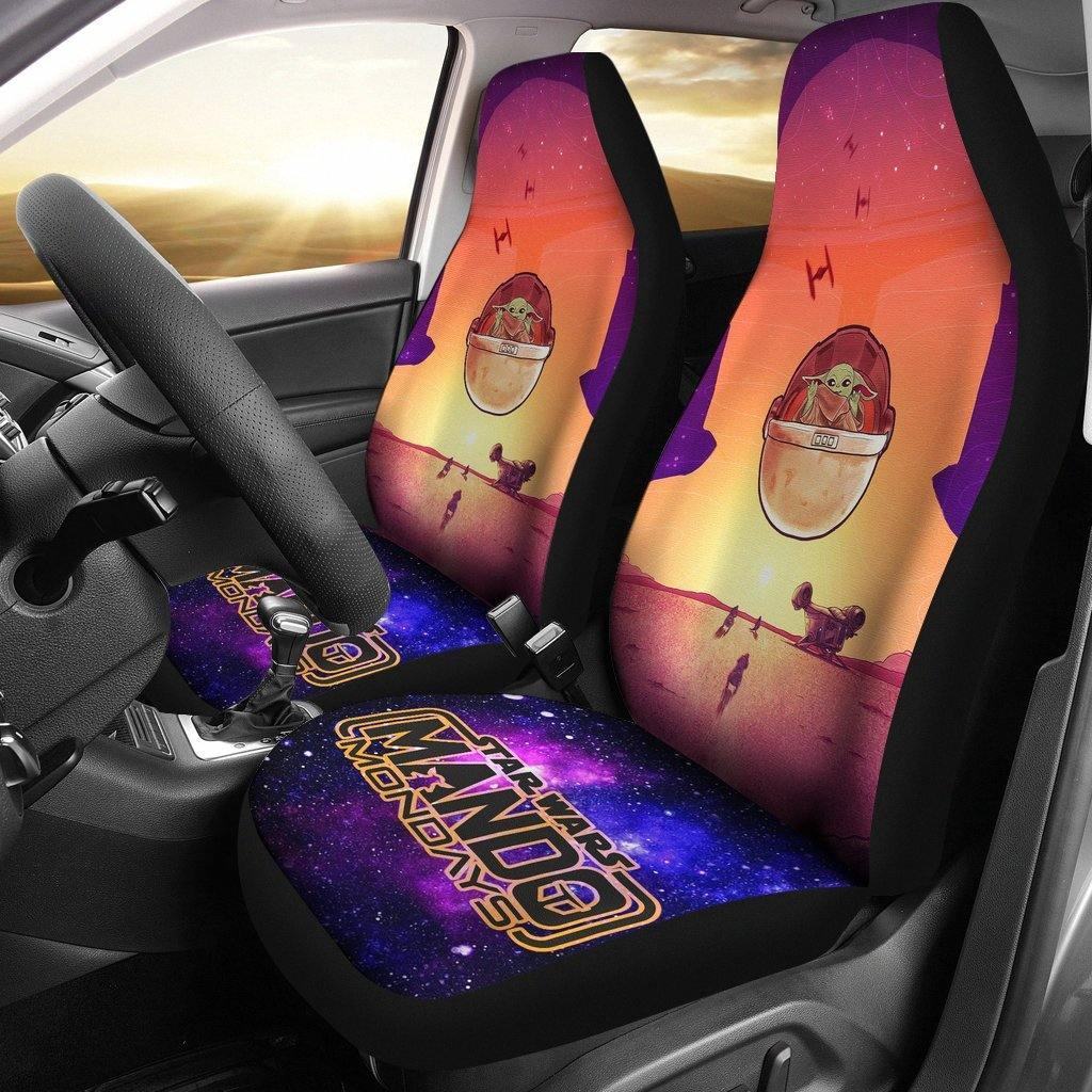 SW Car Seat Covers Baby Grogu Mando Mondays Galaxy Seat Covers