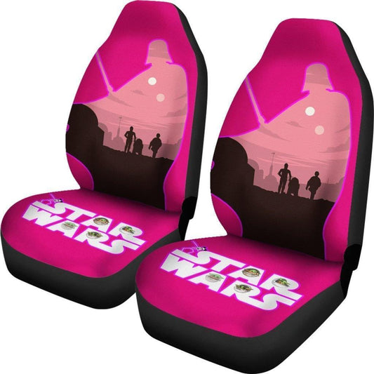 SW Car Seat Covers Darth Vader Silhouette Pink Seat Covers