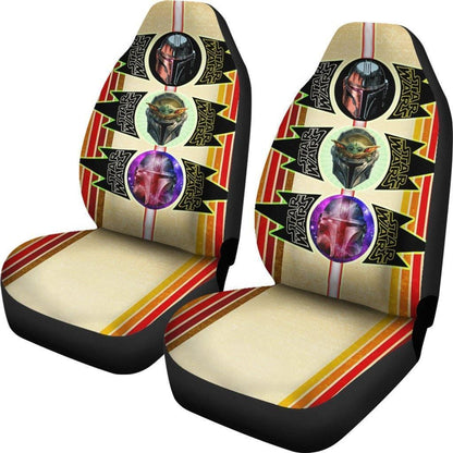 SW Car Seat Covers Mandalorian Head Patterns Seat Covers