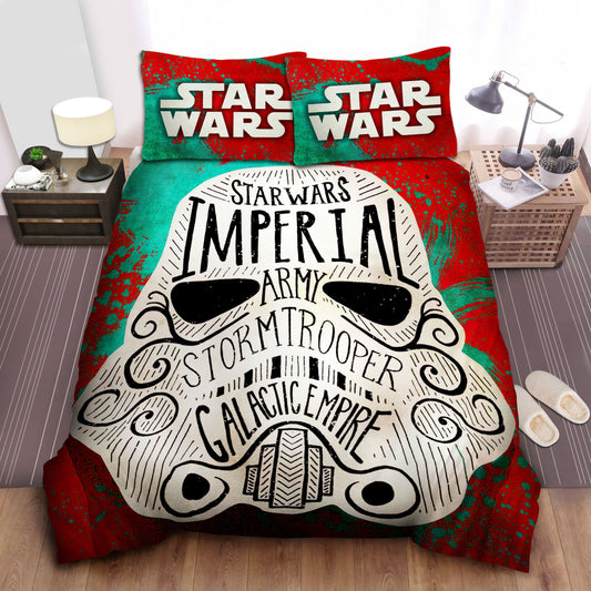 SW Bedding Set Imperial Army Stormtrooper Galactic Empire Duvet Covers Red White Unique Gift