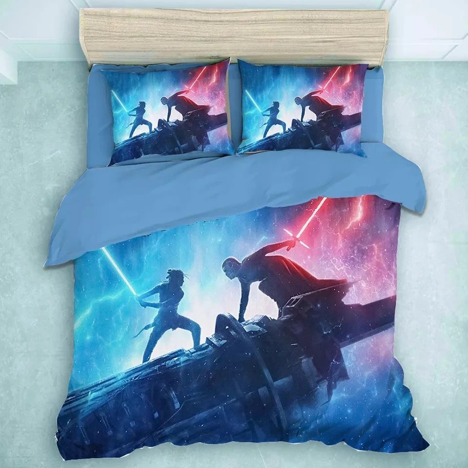 SW Bedding Set SW The Rise Of Skywalker Duvet Covers Blue Unique Gift