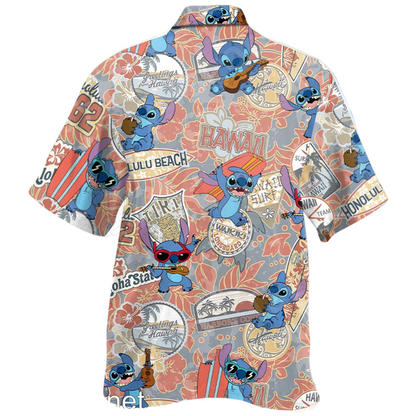 Stitch Hawaii Shirt Onnolulu Beach Stitch Pattern Aloha Shirt Colorful Unisex Adults New Release