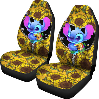 Stitch Car Seat Covers Stitch Sunflower Zipper Seat Covers