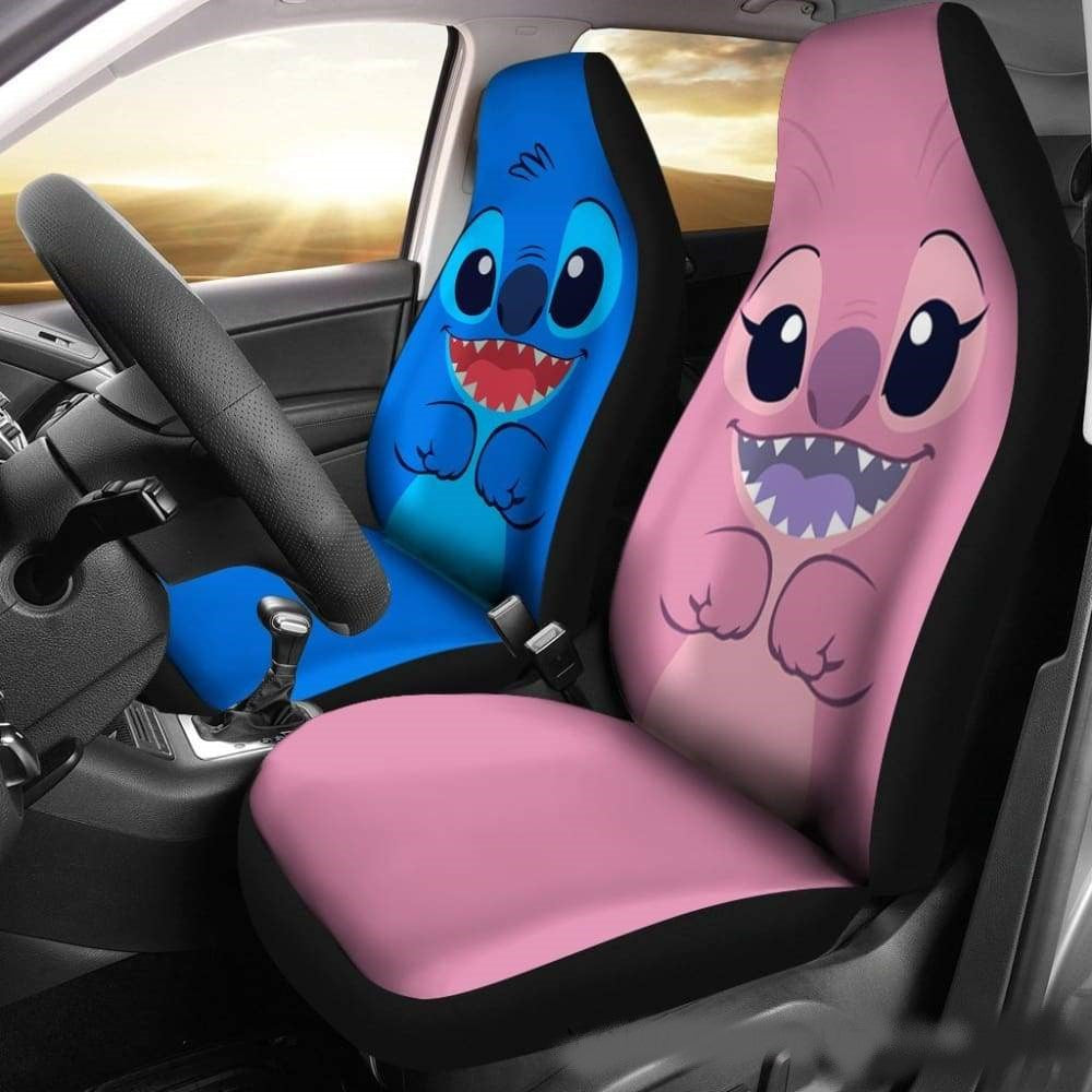 Stitch Car Seat Covers Stitch And Angel Couple Seat Covers