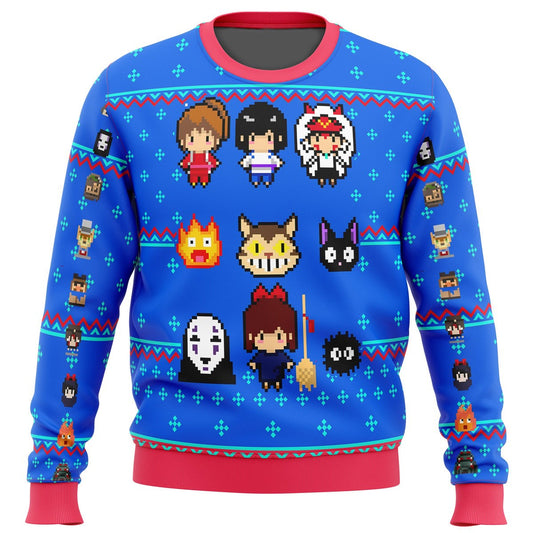 SGhibli Sweatshirt SGhibli Characters Graphic Sweatshirt Blue Unisex