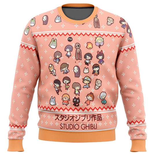 SGhibli Sweatshirt Chibi SGhibli Characters Sweatshirt Pink Unisex