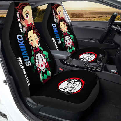 Demon Slayer Car Seat Covers Tanjiro Sumiko Graphic Funny Seat Covers