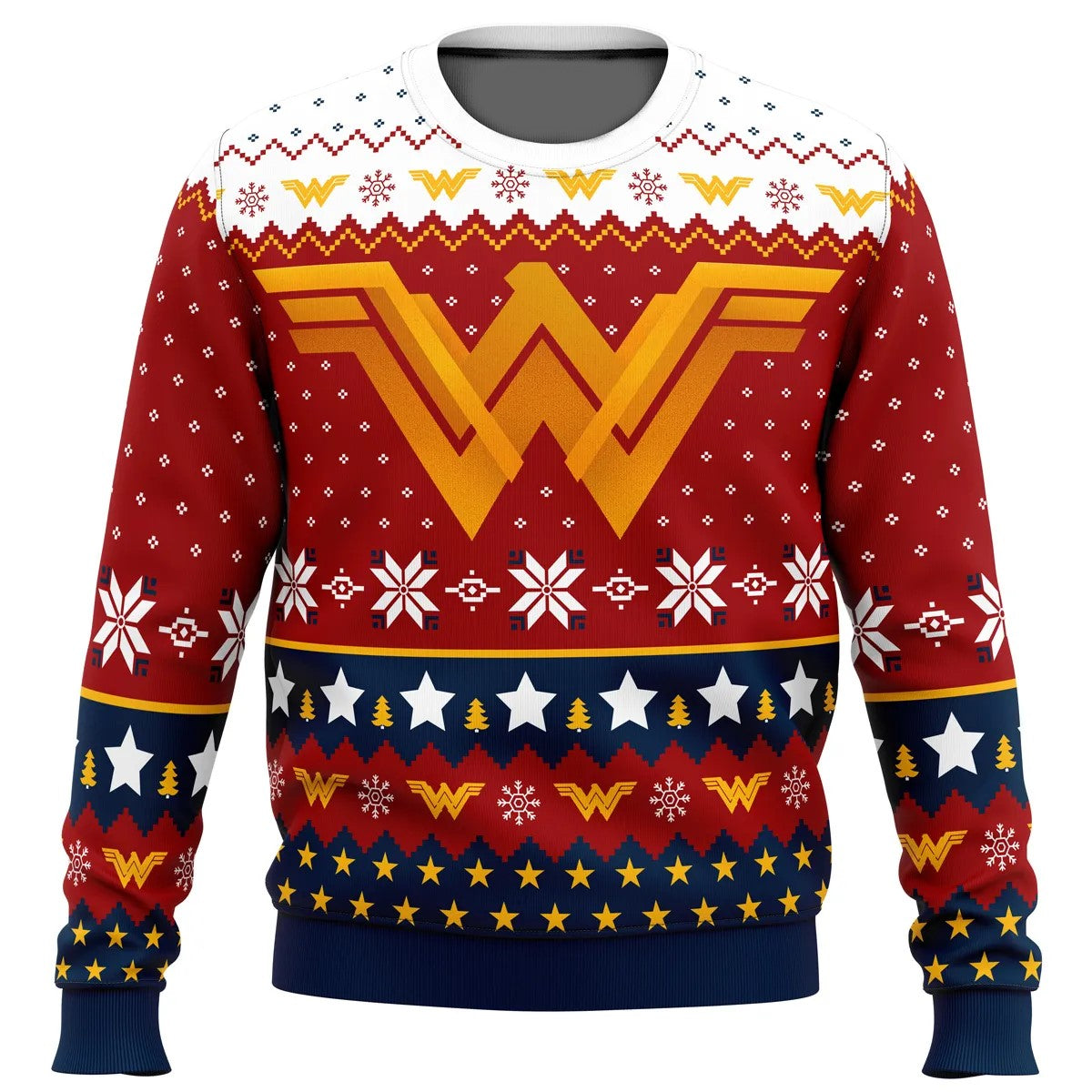 Wonder Woman Sweatshirt Super Heroes Wonder Woman Christmas Sweatshirt Red Yellow Unisex