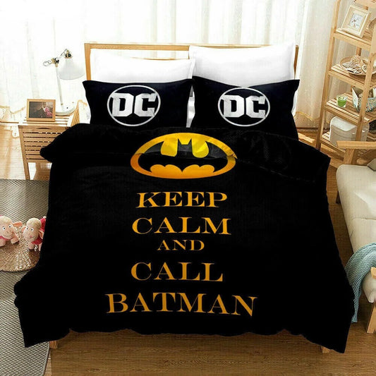 Batman Bedding Set DC Keep Calm And Call Batman Duvet Covers Black Unique Gift