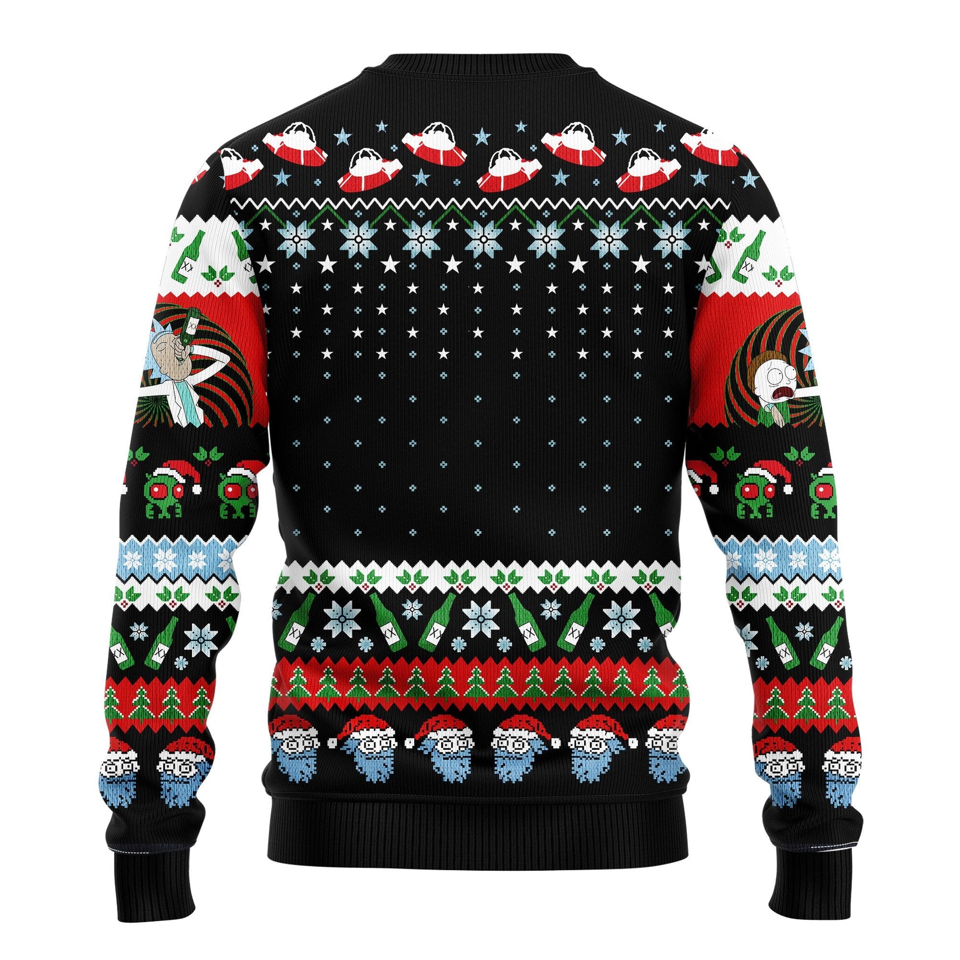 Rick And Morty Christmas Sweater Let's Get Schwifty Beer Black Ugly Sweater