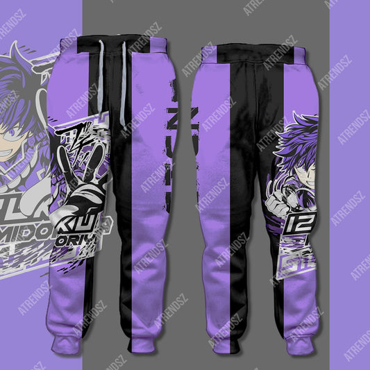  My Hero Academia Pants Midoriya Izuku Black Purple Boku No Hero Academia Jogger