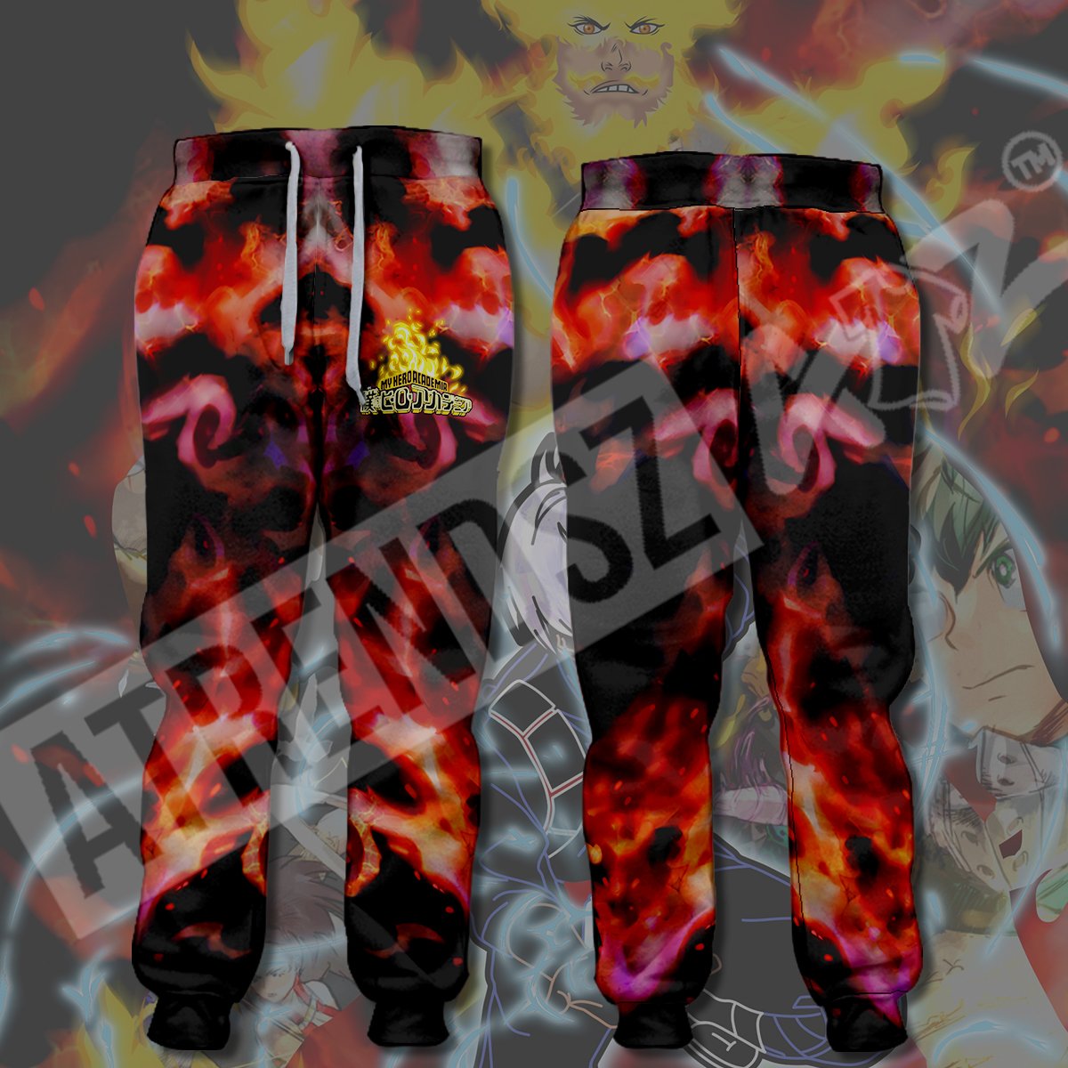  My Hero Academia Pants Burning Fire My Hero Academia Logo Jogger