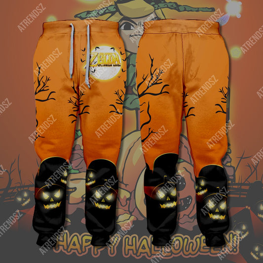 Unifinz Legend Of Zelda Halloween Pants Halloween Mode Pumpkin Orange Jogger Legend Of Zelda Jogger 2022