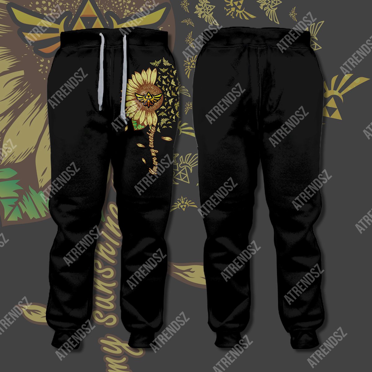 Unifinz Legend Of Zelda Sunflower Sweatpants You Are My Sunshine Hyrule Symbol Jogger Legend Of Zelda Jogger 2022