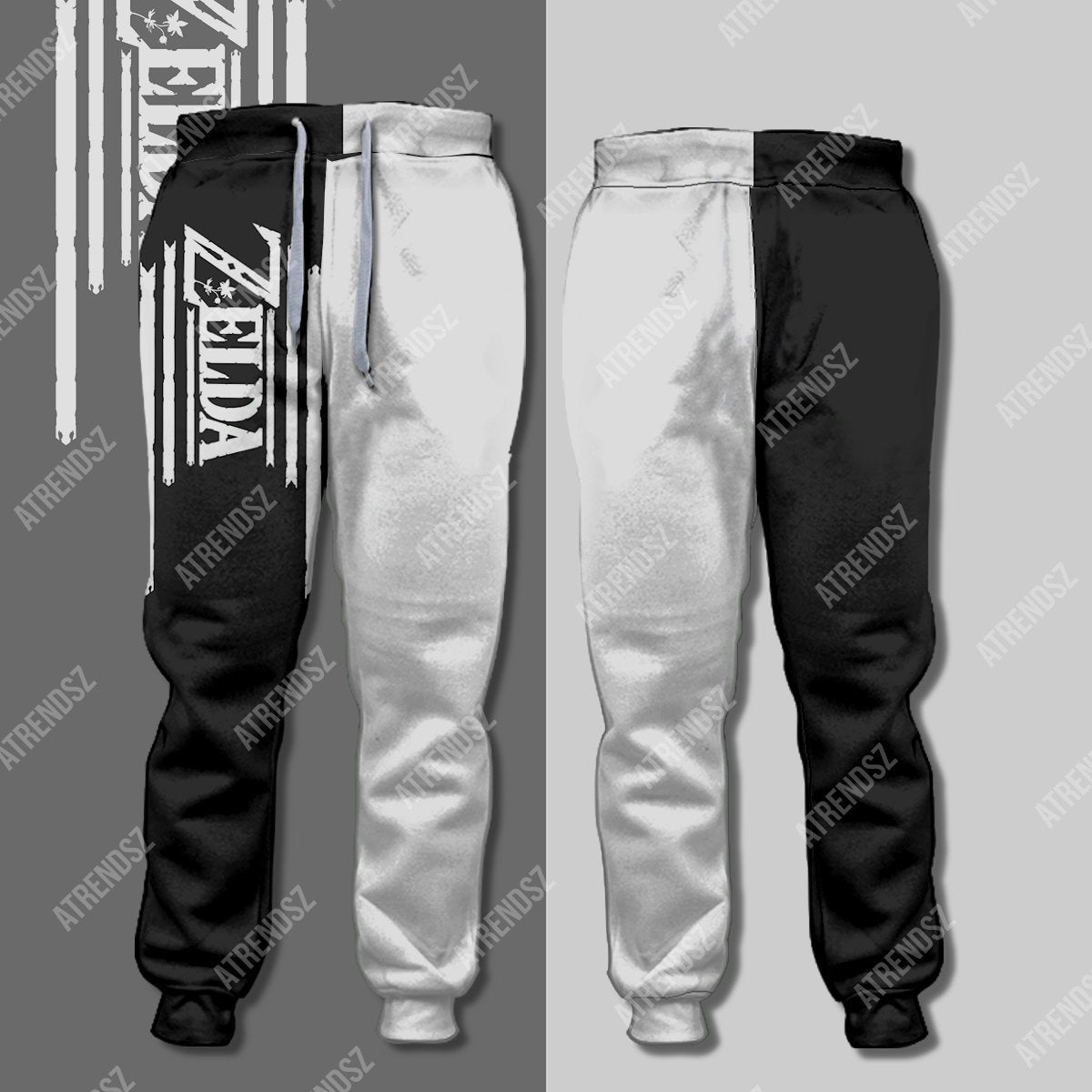 Unifinz Legend Of Zelda Pants Breath Of The Wild Logo Black And White Jogger Legend Of Zelda Jogger 2022