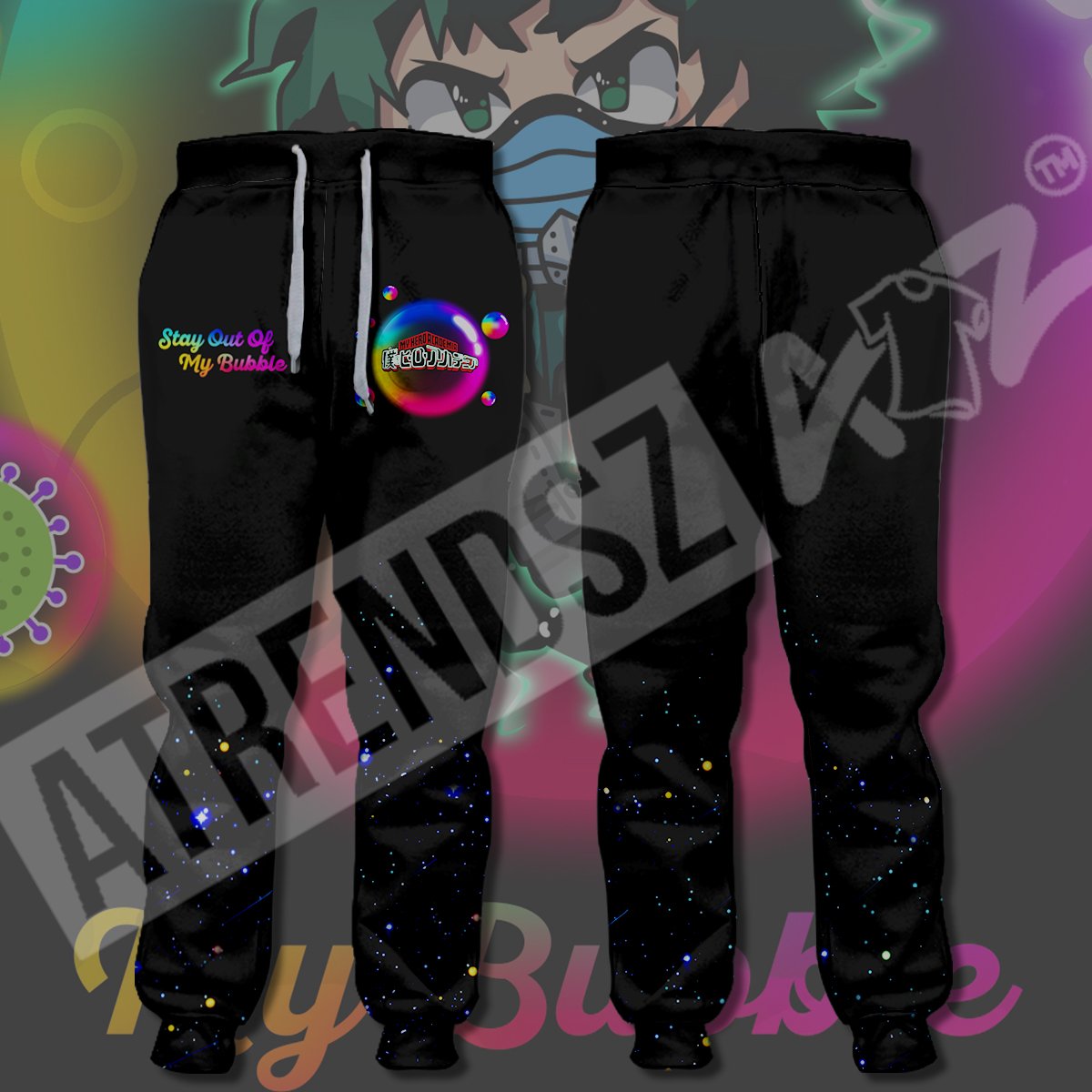  My Hero Academia Pants Stay Out Of My Bubble Colorful My Hero Academia Logo Jogger