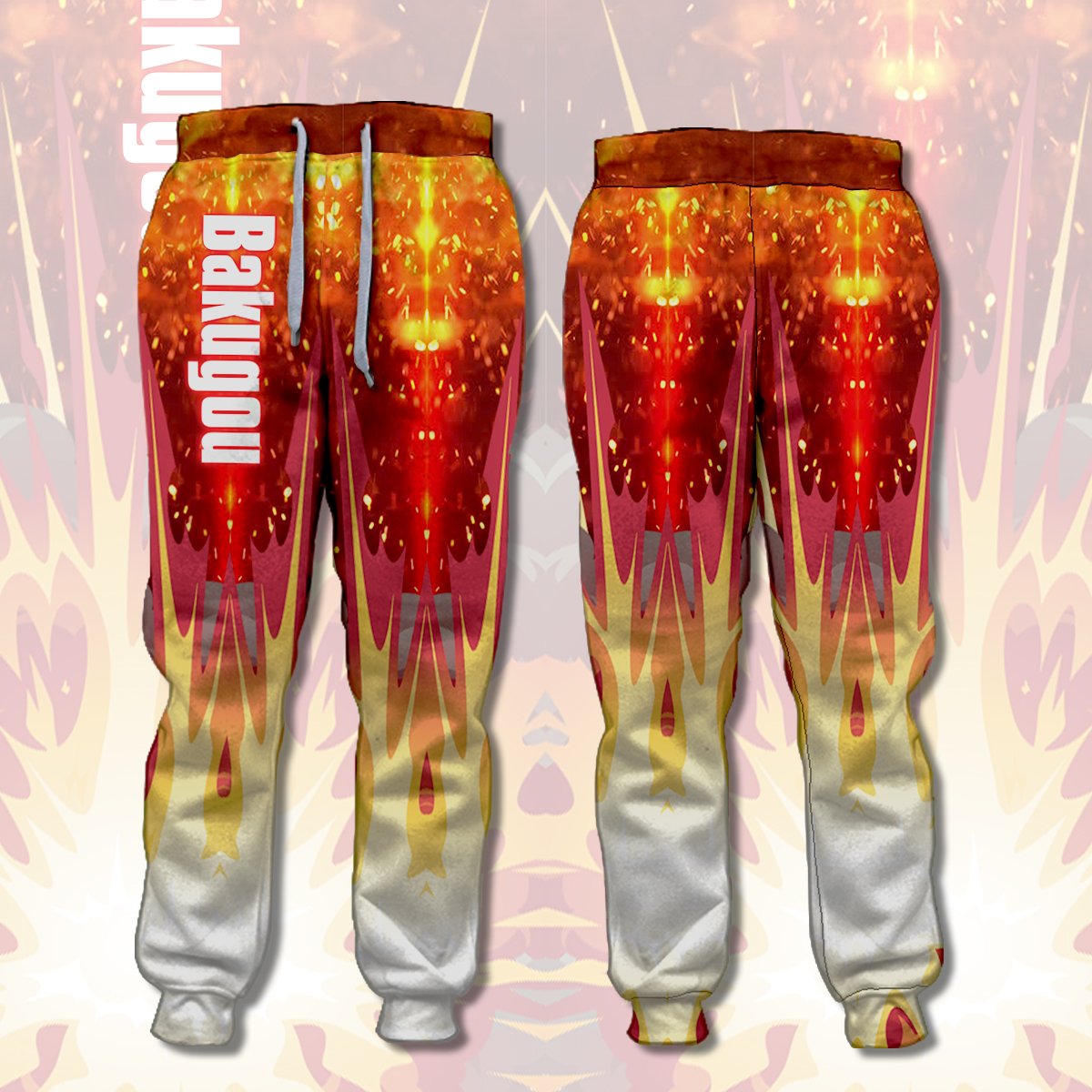  My Hero Academia Pants Bakugou Fire Red White Boku No Hero Academia Jogger