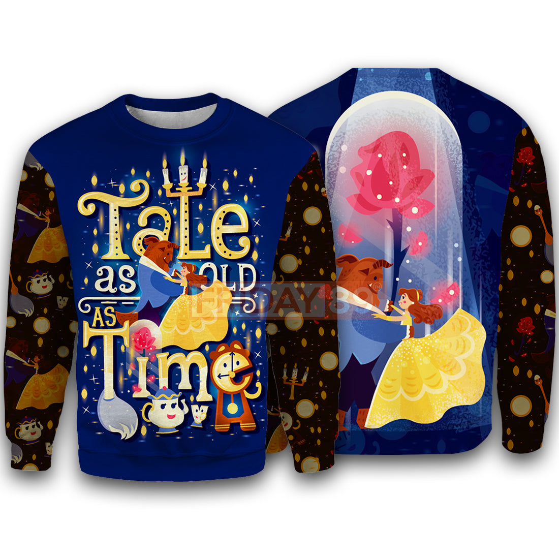 Unifinz DN T-shirt Beauty & The Beast Tale As Old As Time 3D Print T-shirt Awesome DN Beauty & The Beast Hoodie Sweater Tank 2024