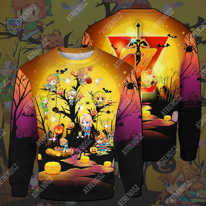 Unifinz Legend Of Zelda Halloween Shirt Link Halloween Tree Z Logo T-shirt Legend Of Zelda Hoodie Sweater Tank 2022