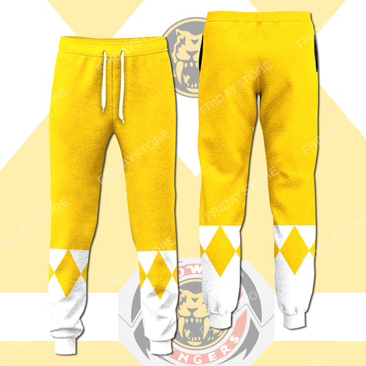 Unifinz Power Ranger Pants Yellow Power Ranger Costume Jogger Cool Power Ranger Joggers Power Ranger Cosplay Costume 2022