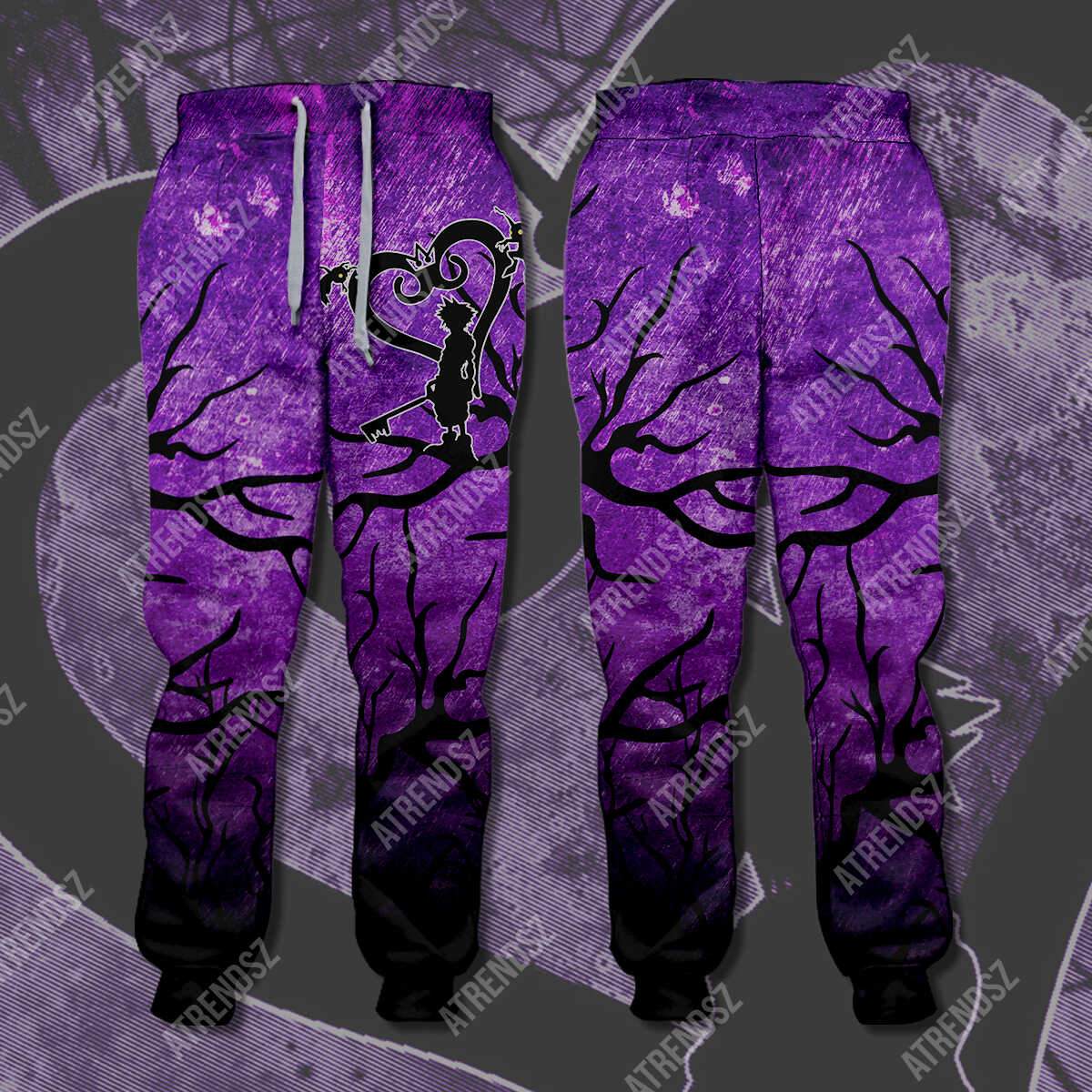  Kingdom Hearts Pants Sora Keyblade Kingdom Hearts Logo Purple Jogger