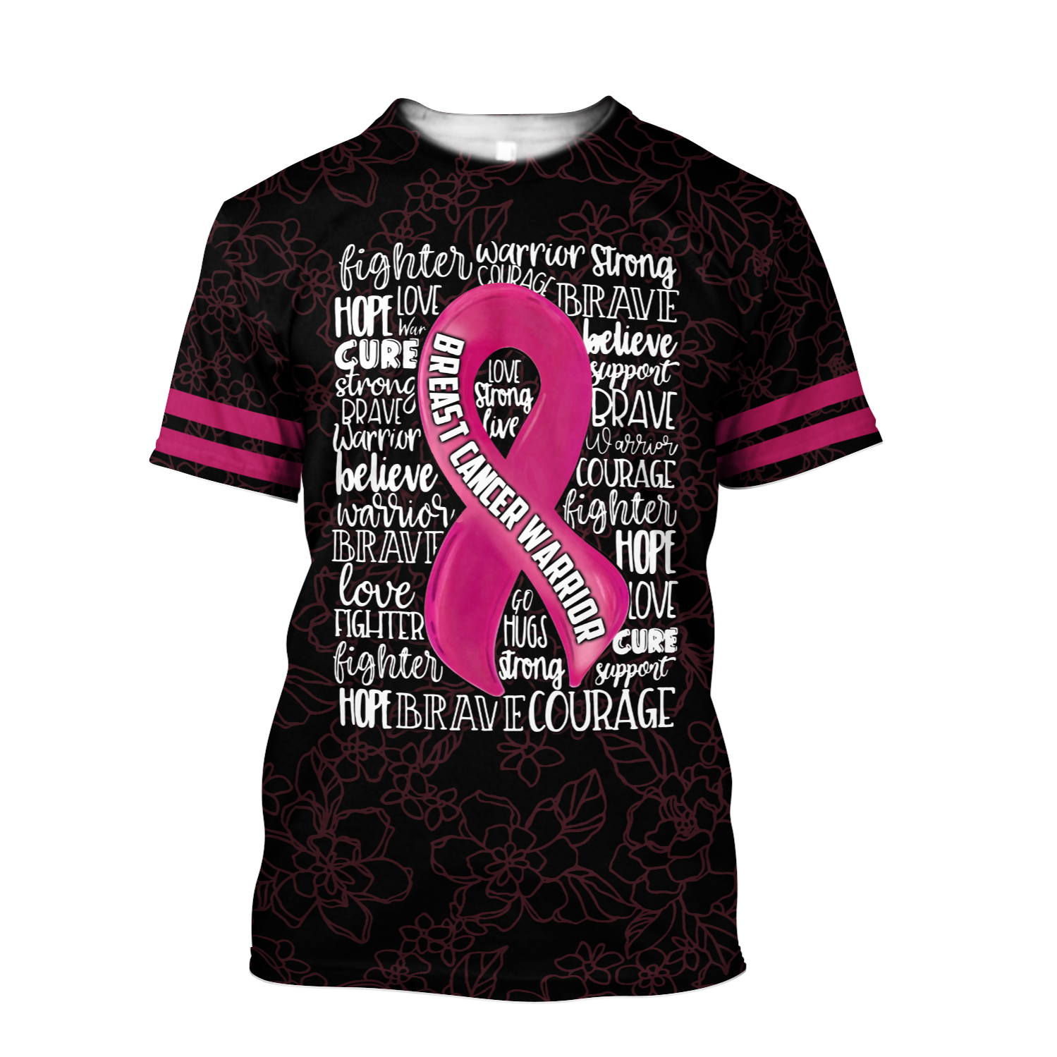 Breast Cancer Shirt Breast Cancer Warrior Words Black Pink Hoodie Breast Cancer Hoodie