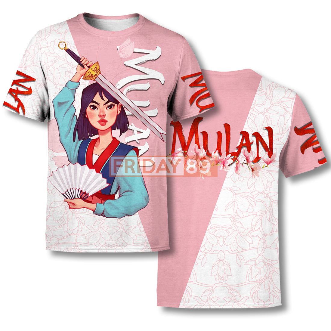 Unifinz DN T-shirt Princess Mulan Warrior Pink All Over Print Mulan Pink Hoodie Amazing DN Mulan Hoodie Sweater Tank 2025