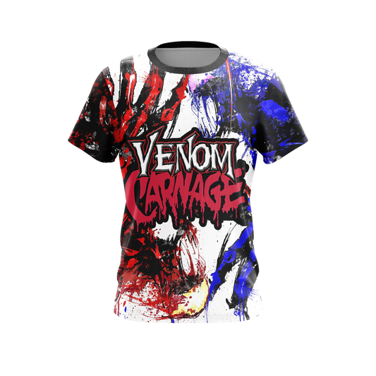 MV Shirt Venom T-shirt Venom And Carnage Fighting Red Blue Shirt