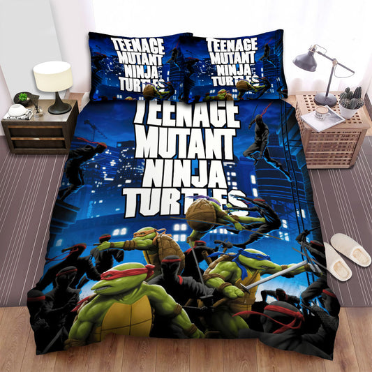 TMNT Bedding Set Ninja Turtles Fighting Scene Duvet Covers Colorful Unique Gift